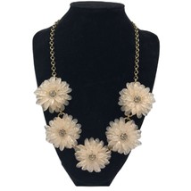 J Crew Women&#39;s Floral Statement Necklace Gold Tone Chunky Dress Up Fashion - £36.30 GBP