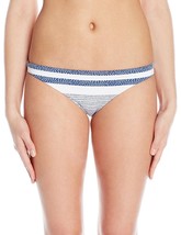 Shoshanna Women’s Cobalt Stripe Classic Bikini Bottom, White/Blue, M - £11.33 GBP