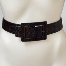 Women’s Belt Glossy Black Snake Embossed PU/Bonded Leather  Size M - £10.54 GBP