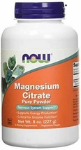 NEW NOW Magnesium Citrate Pure Powder Nervous System Support 8 Ounce 277g - £14.63 GBP