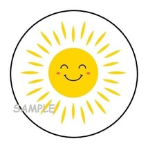 30 Happy Sunshine Envelope Seals Labels Stickers 1.5&quot; Round Sun Gifts - £5.88 GBP