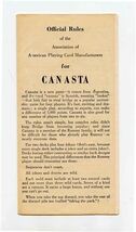 Official Rules for Canasta Brochure American Playing Card Card Manufactu... - $11.88