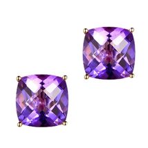 5.58ct Natural Amethyst Gemstone Women&#39;s Solid 14K Yellow Gold Natural D... - $235.19