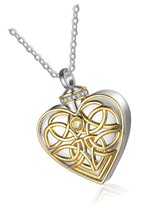 Custom Celtic Knot Design Urn Necklace for Ashes - $183.03