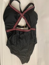 XHILARATION Women Tribal Trim One Piece Bathing Suit Swimsuit XL Black O... - £14.19 GBP