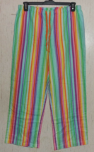 New Womens Victoria&#39;s Secret Rainbow Striped Flannel Lounge Pajama Pants Size M - £22.38 GBP