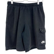 Nike Fleece Cargo shorts Small Black sweat bottoms athletic mens  - £11.87 GBP