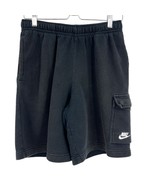 Nike Fleece Cargo shorts Small Black sweat bottoms athletic mens  - £11.67 GBP
