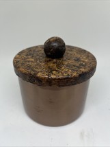 Rare Vintage 3pc Brass colored Metal Enamel Tobacco Keeper PAX Jar W Hum... - $45.46
