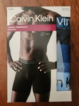 Calvin Klein Microfiber Boxer Briefs Men XL 40-42 Blue Variety Waistband... - £17.68 GBP
