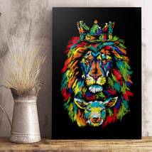 Lion And Lamb Canvas Prints Gift for Jesus Christ Canvas Wall Art Jesus Poster - £17.95 GBP+