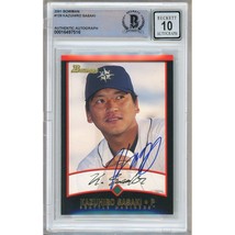 Kazuhiro Sasaki Seattle Mariners Auto 2001 Bowman Autograph On-Card BAS ... - $149.99