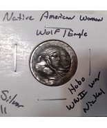 HOBO Native American Woman Wolf Eagle Made From A REAL WWII Silver War N... - €12,91 EUR