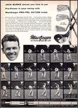 1950s MacGregor Pro-Pel Action Golf Clubs PRINT AD Golfer Jack Burke BX2 - $123.14 MXN