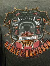 Harley Davidson Gray T-shirt Sz Large w/Bulldog Hags Kansas 2015 - £21.08 GBP