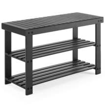 FCJ 3-Tier Bamboo Shoe Rack Bench Compact 286lb Capacity Storage Organiz... - $43.55