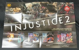 Injustice 2 Graphic Novels 36x24 Inch Promo Poster DC 2017 Gods Among Us - £7.90 GBP