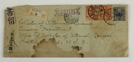 Vintage Postal History Registered Tokyo Japan To Usa 1926 Irs Envelope Cover - £14.75 GBP
