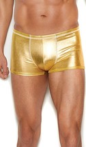 Men&#39;s Boxer Brief Metallic Gold Underwear Shorts Hot Pants Mini Lamé Lam... - £15.56 GBP