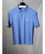 PETER MILLAR Crown Sport Stretch Golf Polo Palm Leaves BLUE Men Small Av... - $30.00