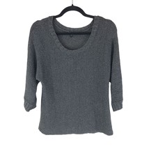 Eileen Fisher Womens Sweater Chunky Knit Scoop Neck 3/4 Sleeve Gray S - £18.99 GBP