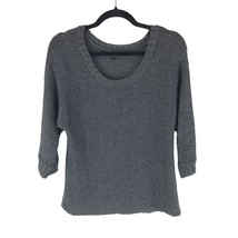 Eileen Fisher Womens Sweater Chunky Knit Scoop Neck 3/4 Sleeve Gray S - £18.93 GBP