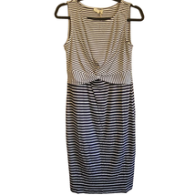 Mystree Womens Tank Dress Striped Knit Wrap Front Navy Blue White Small - £18.82 GBP