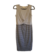 Mystree Womens Tank Dress Striped Knit Wrap Front Navy Blue White Small - $32.49 CAD