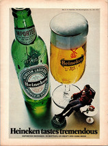 1973 Heineken Bottle And Glass Print Ad Advertisement Advertising - £5.07 GBP