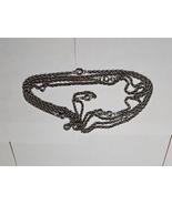 Long Silver Tone Swirl Design Clasp Chain Necklace, 68&#39;&#39; Length, Vintage - $454.76 MXN