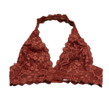 Free People Intimately Lace Galloon Halter Bralette Bra Rust Small - $181.74 MXN