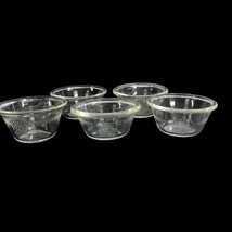 Set Of 5 Vtg Glasbake Clear Etched Glass Custard Ramekin Cup #286 Poppy 3.5&quot; Dia - £16.52 GBP