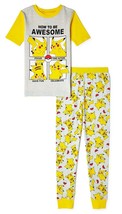 Pokemon Pikachu Nintendo Algodón Snug-Fit Pijama Set Sz.4 , 6 O 8 - £11.04 GBP+