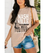 Khaki NASHVILLE MUSIC FESTIVAL Guitar Graphic T Shirt - $19.99