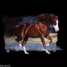 White Face Bay Horse Heat Press Transfer For T Shirt Sweatshirt Tote Fabric 242c - $6.50