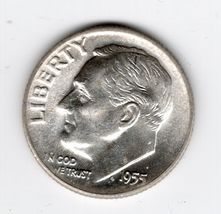 1955 D Roosevelt Dime BU Uncirculated Mint State 90% Silver 10c US Coin - $10.40
