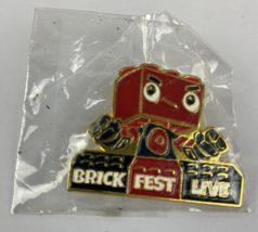 Brick Fest Live Lego Tac Lapel Pin Red White Black Gold Lego Land New - Look - £8.70 GBP