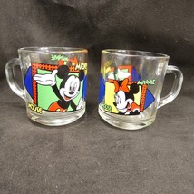 2 Mickey Mouse Minnie Mouse Disney Juice Glass 8 Oz Mug Anchor Hocking U... - £12.01 GBP