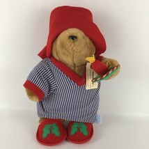 Paddington Bear Plush Stuffed 13&quot; Toy Christmas Holiday Mistletoe Candle Vintage - £31.10 GBP