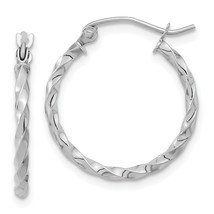 10k WG Twist Polished Hoop Earring 10TC390W - £103.53 GBP