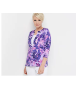 Isaac Mizrahi Live! Watercolor Floral Printed Cardigan Purple XX-Small A... - $305.44 MXN