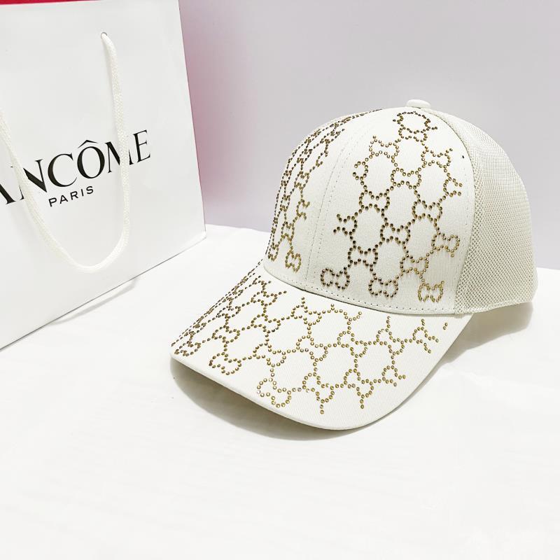 Rhinestone Cc Sunshade Net Women's Hat Face Small Baseball Cap Sunscreen Cap