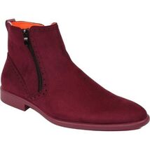 Men's TAYNO Chelsea Chukka Soft Micro Suede Zip up Boot Coupe S Wine image 2