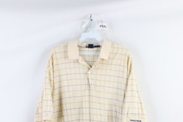 Vintage 90s Nautica Mens Medium Spell Out Collared Golf Polo Shirt Plaid Cotton - £27.33 GBP