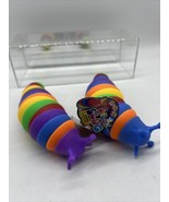 (2) Sensory Silly Slug 7 In Tactile Stretch Toy Fidget Multi Color Stres... - $16.45 CAD