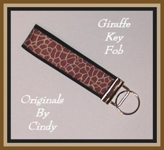 Giraffe Key Ring, Giraffe Key Fob, Brown Giraffe Key Ring, Giraffe Wristlet - £5.13 GBP