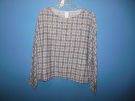 Ladies H&amp;M Multicolored Pull Over Top Large Houndstooth Check - £7.96 GBP