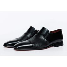 The Everest Black Leather Cap Toe Dress Loafer Men Shoe image 2