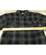 NWTs Dickies Polyester Blue Black Plaid Relaxed Fit Lined 2XLARGE Overshirt - £34.66 GBP