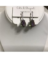 COTE D&#39; ARGENT STERLING SILVER MYSTIC QUARZ TEARDROP EARRINGS - $911.69 MXN